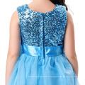 Grace Karin sans manches Sequins Voile Blue Baby girls Ball Gown Robes CL007596-1